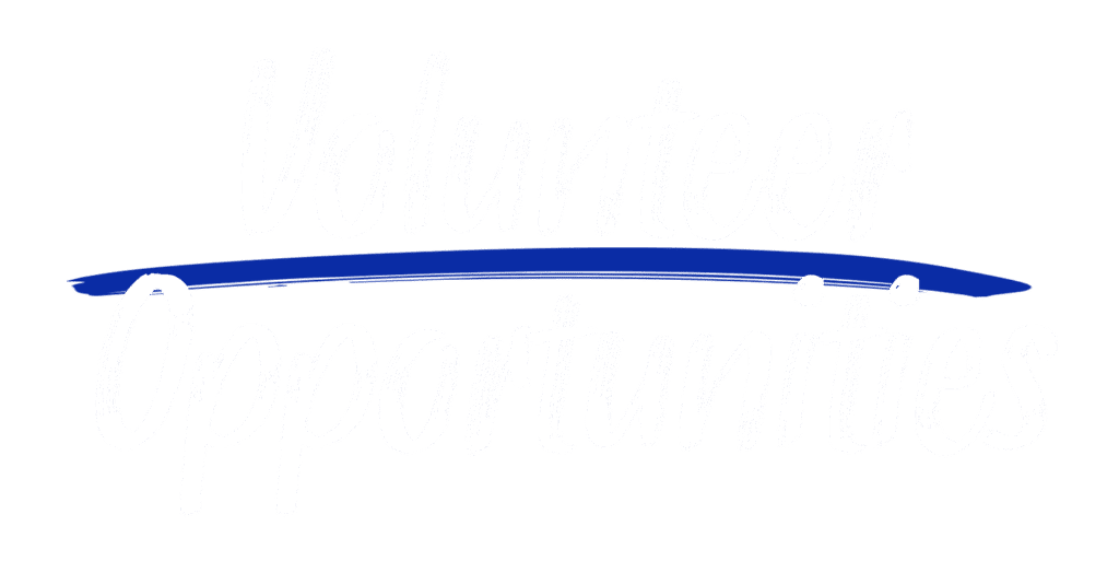 Volunteer Opportunity written with blue line in between.